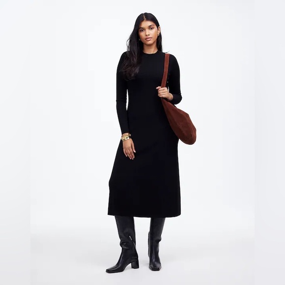 Madewell Dresses & Skirts - New Madewell Merino Wool Sweater Maxi Dress Black Size XS